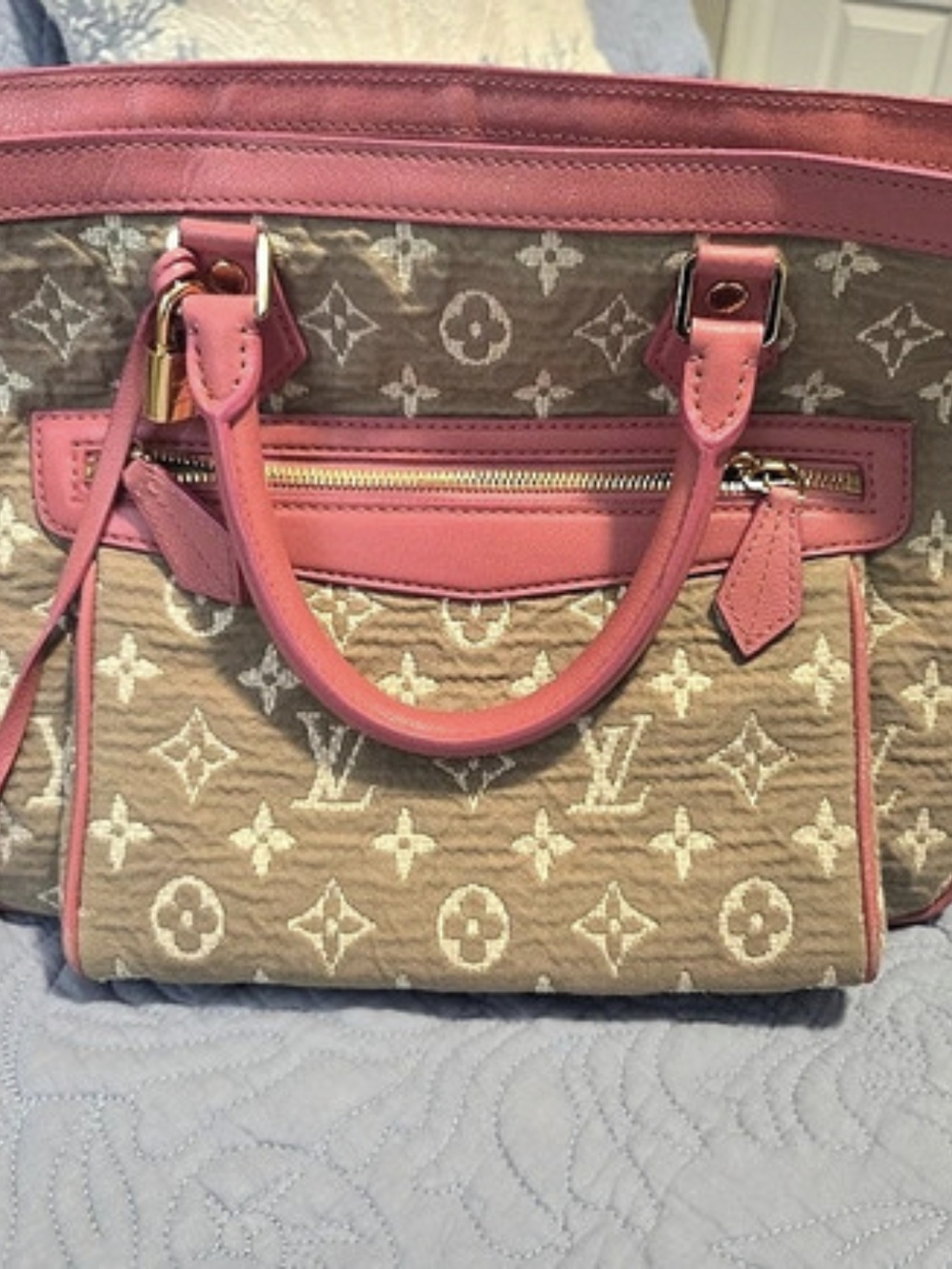Louis Vuitton Sac Kathleen Tote in Brown & Pink